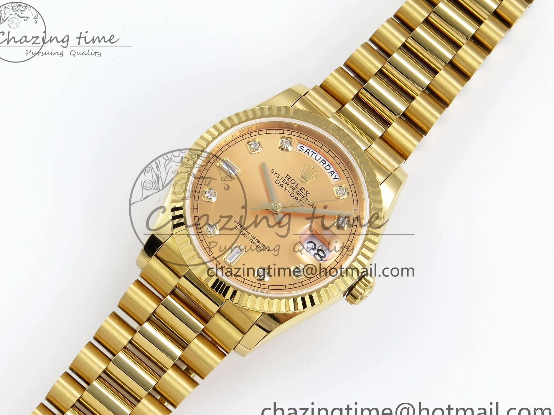 0103 StreetReady Day Date 36 YG TWSF Best Edition YG Diamonds Dial on YG Bracelet A 1616